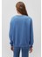Kadın Bisiklet Yaka Mavi Basic Sweatshirt 1610198-70885 4
