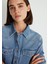 Angela Classic Denim Puslu Indigo Mavi Jean Gömlek 1210819-87754 3