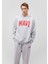 Logo Baskılı Kapüşonlu Gri Sweatshirt 067149-85438 2