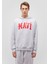 Logo Baskılı Kapüşonlu Gri Sweatshirt 067149-85438 3