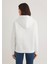 Kapüşonlu Beyaz Basic Sweatshirt 167299-70057 3