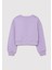 Mavi Logo Baskılı Crop Mor Sweatshirt 7S10097-86954 2