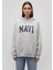 Logo Baskılı Kapüşonlu Gri Sweatshirt 1600361-34322 3