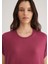 Düşük Omuz Pembe Basic Tişört 1611649-70919 5