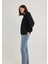 Kadın Bisiklet Yaka Siyah Basic Sweatshirt 1610198-900 2