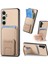 Samsung Galaxy S25 Plus Kart Tutucu Karbon Fiber Doku Deri Kaplamalı Tpu Telefon Kapağı (Yurt Dışından) 1