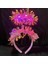 Pembe Renk Pembe Işıltılı Püsküllü LED Işıklı Parlak Hologramlı Taç 25X12 cm 1