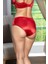Saten Toparlayıcı Minimizer Sütyen ve Yüksek Bel Slip Külot Takım Kırmızı (BRF31521) 5