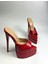 Kırmızı Rugan Deri Astarlı Çift Platform Topuklu Terlik 5