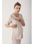 Düğmeli Kısa Kollu Esnek Viskoz Hamile Pijama Takımı 14209 2