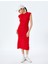 Kolsuz Bisiklet Yaka Slim Fit Midi Elbise 1