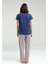 Kadın Indigo Kısa Kol Pijama Takımı 4