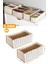 2 Adet - 11 Gözlü Çekmece Içi Bej Çizgili Düzenleyici Organizer - Medium 1