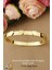 316 L Gold Kalpli Aşk Kelepçe Çelik Bileklik - HMÇB-0022 2