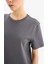 Regular Fit Bisiklet Yaka Basic Düz Kalın Kumaş Kısa Kollu Tişört D7579AX25SP 5