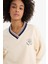 DeFacto Fit Oversize Geniş Kalıp V Yaka Baskılı Sporcu Sweatshirt D7135AX25SP 4