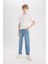 Erkek Çocuk Loose Fit Düz Paça Basic Düz Jean Pantolon D6489A825SM 2