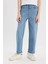 Erkek Çocuk Loose Fit Düz Paça Basic Düz Jean Pantolon D6489A825SM 4