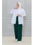 Beli Lastikli Bürümcük Kumaş PANTOLON-3141 Zümrütyeşili 2