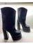 Hayyshoes Siyah Mat Çift Kat Platformlu Yüksek Topuklu Kadın Çizme 1