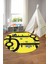 Baskılı Otomobil Yol Desenli Yıkanabilir Taban Yuvarlak Çocuk Odası Halısı, Çocuk-Y-55-Sarı, 3