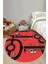Baskılı Otomobil Yol Desenli Yıkanabilir Taban Yuvarlak Çocuk Odası Halısı, Çocuk-Y-55-Kırmızı, 1