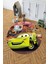 Baskılı Araba Desenli Yıkanabilir Kaymaz Taban Yuvarlak Çocuk Odası Halısı, Çocuk-Y-60-Sarı, 1