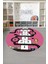Baskılı Seksekli Yol Desenli Yıkanabilir Kaymaz Yuvarlak Çocuk Odası Halısı, Çocuk-Y-57-Pembe, 3