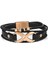 MTK34269 Rose Gold Renkli Deri Erkek Bileklik 1