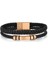 MTK34263 Rose Gold Renkli Deri Erkek Bileklik 1