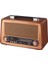 Büyük Boy Retro Radyo Taşınabilir Bluetooth Speaker ve Hoparlör Klasik Antika Tarzı Iç ve Dış Mekan Multiband USB Girişli Dekoratif Klasik Radyo 30,5X18X11,5 cm 3299BT 1