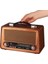 Büyük Boy Retro Radyo Taşınabilir Bluetooth Speaker ve Hoparlör Klasik Antika Tarzı Iç ve Dış Mekan Multiband USB Girişli Dekoratif Klasik Radyo 30,5X18X11,5 cm 3299BT 5