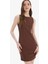 Bodycon Vücudu Saran Bisiklet Yaka Bengalin Kolsuz Mini Elbise E3975AX25SP 4