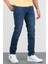 Erkek Bruce Koyu Mavi Taşlamalı Slim Fit Likralı Jean Kot Pantolon Dunkelblau 38/30 3