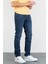 Erkek Bruce Koyu Mavi Taşlamalı Slim Fit Likralı Jean Kot Pantolon Dunkelblau 38/30 4