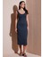 Slim Fit Kalın Askılı Midi Elbise Bayan Elbise 5866154 3
