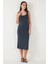 Slim Fit Kalın Askılı Midi Elbise Bayan Elbise 5866154 4
