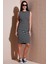 Pamuklu Slim Fit Bisiklet Yaka Çizgili Elbise Bayan Elbise 5866168 2
