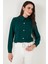 Taşlı Regular Fit Gömlek Yaka Fermuarlı Bluz Bayan Bluz 611BZ0493 5