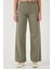 Pamuklu Standart Fit Yüksek Bel Geniş Paça Pantolon Bayan Pantolon 668YP5344 2