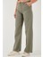 Pamuklu Standart Fit Yüksek Bel Geniş Paça Pantolon Bayan Pantolon 668YP5344 3