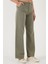 Pamuklu Standart Fit Yüksek Bel Geniş Paça Pantolon Bayan Pantolon 668YP5344 4