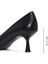 Kadın Siyah Ince Kısa Topuklu Deri Stiletto 25SFD132318 2