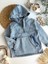 Unisex Çocuk Kapüşonlu Cepli Denim Ceket Gömlek 1