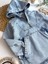 Unisex Çocuk Kapüşonlu Cepli Denim Ceket Gömlek 2
