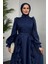 Samira Fırfırlı Janjan Abiye Lacivert 4