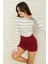 Kadın Çizgili Crop Bluz 2