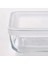 Plastik Kapaklı Cam Saklama Kabı 12X12X6 cm Saklama Şeffaf Kap Hacim: 0,5 Litre 3
