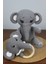 Amigurumi Organik Sevimli Fil Bebek ve Çıngırak Diş Kaşıyıcı 1
