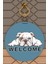 Modern Kapı Süsü Mavi Zemin Bulldog Welcome Dış Mekan Kapı Süsü 1